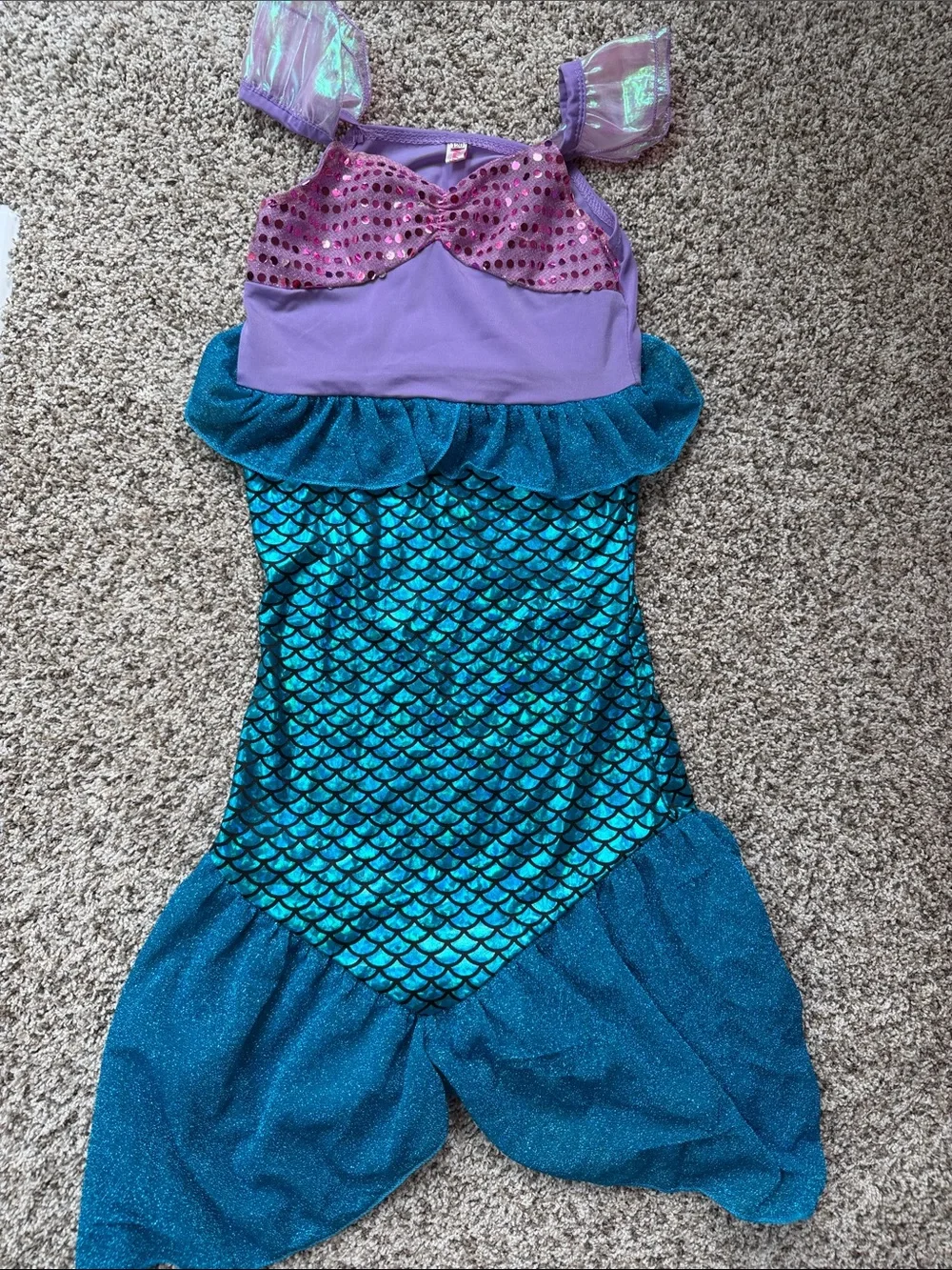 Shimmering Teal & Purple Mermaid Dress-Up Costume for Kids size 120/5T